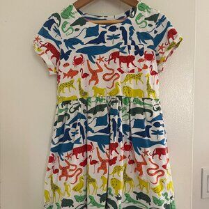 Mini Boden Colorful Rainbow Animal Dress 8Y